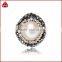 Classic round pearl beads with zircon, zircon pave pearl jewelry beads with hole