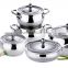 Apple shape rolled edge capsule bottom stainless steel cookware