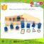 Educational Montessori Math Toys Blue Geometric Solids with Box