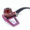 Solid Wood Smoking Pipe With Pouch and Stand