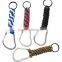 High Quality Polychrome Cord Metal Climbing Hook Keychain for Sale