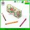 Flower coated canvas waterproof pencil case bag for teenagers