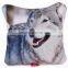 Wolf leather decorative pillow with Insert for sofa 30cm                        
                                                                                Supplier's Choice