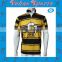Full sublimated yellow and black stripe rugby practice jersey fo rmen