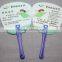 fancy 13cm handle round design PP plastic custom Chinese hand fan souvenir advertising hand fan