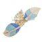fashionable leaves shape alloy enamel crystal barrette
