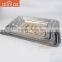 Middle east desgin food safe rectangle large bottom pattern grape stainless steel holder tray/fruit tray with golden hadle