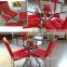 used chrome metal glass dining table and chair for restaurant