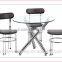 global furniture glass dining table with metal leg