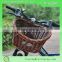 2016 new red wine color Wicker Pet Bike Basket for animal with handle