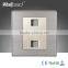 2015 China Hot Sale Wholesaler Wallpad Luxury Wall Light Switch Panel TEL+COM Socket