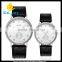 WJ-5441 Nary leather band stainless steel back waterproof high quality with diamonds unisex couple watch