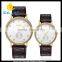 WJ-5441 Nary leather band stainless steel back waterproof high quality with diamonds unisex couple watch