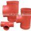 2"-10" Grooved fitting Reducing tee manufacturer in china