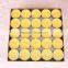Unscent Yellow Color Tealight Candle for Garden Decorative