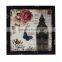 Retro Wood Frame Jute Wall Printing