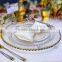 Wholesale Cheap Fancy Decoration Gold Silver Beaded Glass Wedding Charger Plate