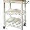 KD wooden kitchen trolley with metal basket