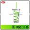 16oz bpa free double wall plastic cup with spiral straw