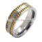 Men's Gold Chain Inlay Titanium wedding Ring