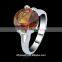 Best gift for women 925 Silver Amber Gemstone ring, Wholesale white gold plated Jewelry rings