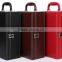 6 wine bottle gift box in PU leather material with metal handle