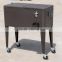 Outsunny 80 QT Rolling Ice Chest Portable Patio Party Drink Cooler Cart - Brown Wicker Pattern