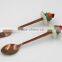 Rose gold plated stainless spoon fork set with resin head