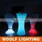 PE Plastic rechargeable LED round cocktail table led furnitur