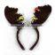 christmas headband deer hairband with bells and Snowflake