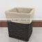 Vintage set 5 wicker woven dirty clothes basket with white cloth