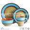 cheap stoneware dinnerware set handpainting service for 4 persons