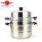 High Quality Stainless Steel Steamer Cooking Pot With Hollow Handles and Metal Lid