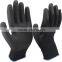 NMSAFETY 13 gauge knitted black nylon liner coated foam pvc on palm good grip safety working gloves