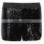 Sexy Women Shorts Black Golden All-over Sequin Split Side Adults Sequin Shorts