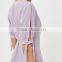 alli baba com 2017 Summer style lilac midi length v-neckline hi-lo hem Tie Sleeve Wrap Dress