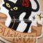 Custom high quality embroidered black cat patch for clothes embroidery patch made in china choose size/color