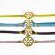 gold love letter charm suede leather bracelet custom logo charm leather bracelet