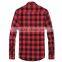 best selling cheap cotton linen red blue plaid tartan flannel shirts