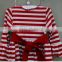 2015 boutique baby girl valentines clothes white and red stripe with red heart and red belt comfy knit dress girls party dress