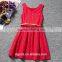 A007#Hot sells lace baby dress with belt kids clothes wholesale princess dress