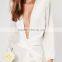 OEM WOMEN deep V-neck and split hem kimono long sleeve prom dress