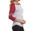 Girl New Raglan Sleeve Baseball Plain Team Sports T-Shirt