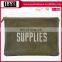 2016 wholesale brown canvas makeup bag Brass zipper funny makeup cosmetic bag