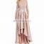 Lace Top Bodice Long Gown Dresses With 3/4 Sleeves fashion women evening party dress