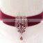 New Popular Black Velvet Choker Necklace Rhinestone Geometric Women Jewelry