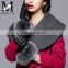 High Quality Fox Fur Finger Gloves Warm Winter Sheepskin Gloves for Ladies Glove Leather