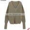 Women European Size School Uniform Parttern Oversized Woolen Sweater