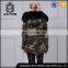 Army style man and women real raccoon fur removable lining parka