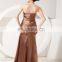 Unique Design Elegant Mermaid Strapless Sleeveless Brown Ruched Lace-up Mother Of The Bride Dress